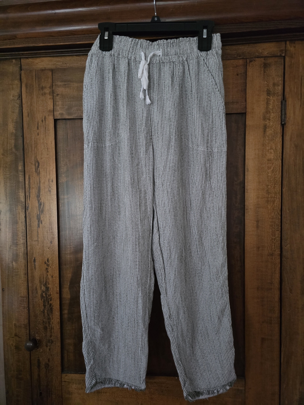 aerie Womens Gray Pinstripe Drawstring Lounge Pants